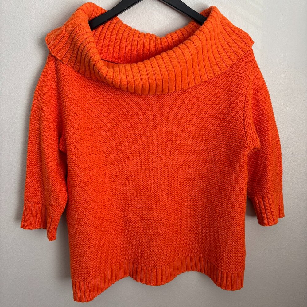 Alice + Oliva Off-the-Shoulder Cowl Neck Knit Sweater